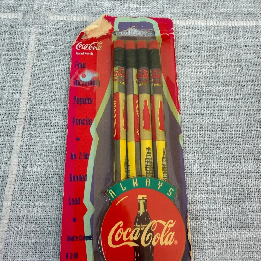 Vintage 1995 Coca Cola Pentech Pencils 4 Pack No 2 HB Always Coke 68057